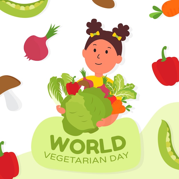 Wereld vegetarische dag poster sjabloonontwerp