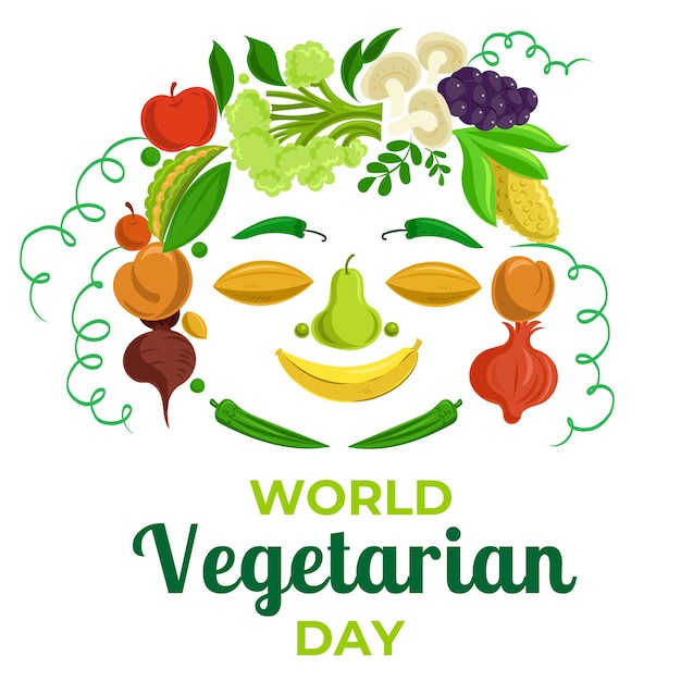 Vector wereld vegetarische dag