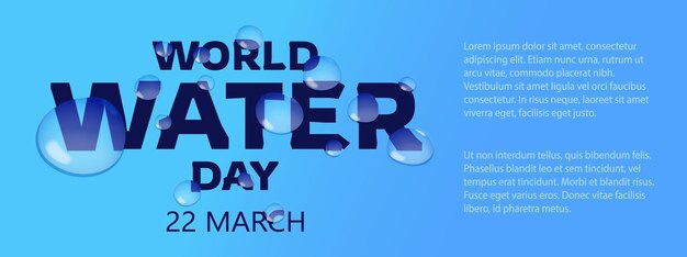 Wereld water dag achtergrond met druppels vector illustratie