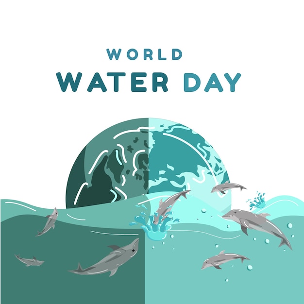 Vector wereld water dag illustratie banner