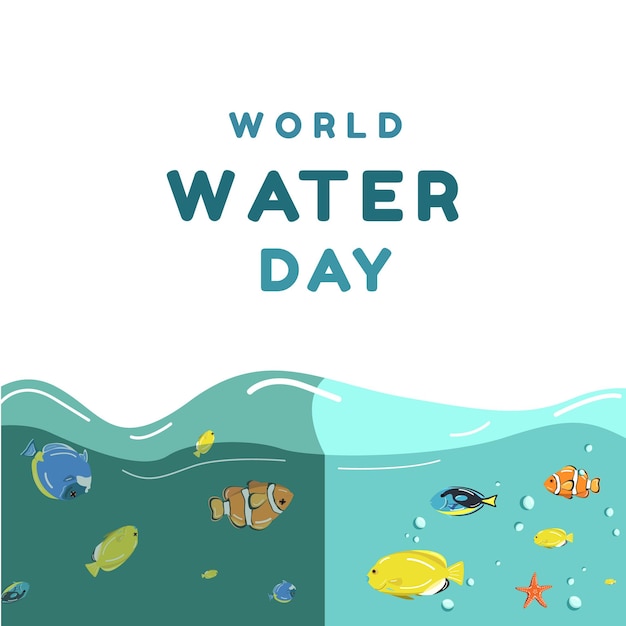 Vector wereld water dag illustratie banner