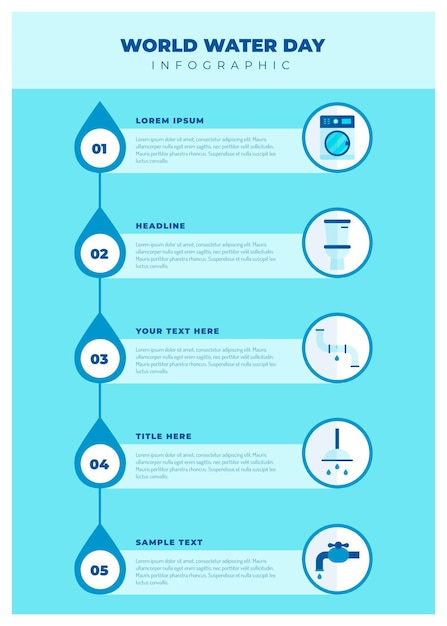 Wereld water dag infographic sjabloon