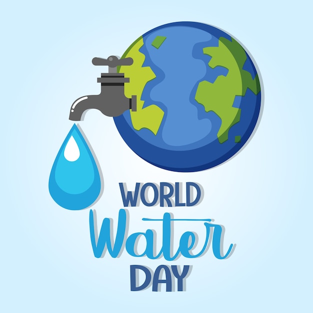 Wereld water dag pictogram illustratie