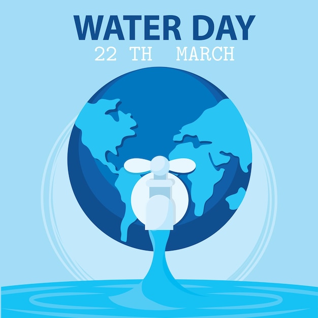 Wereld water dag poster achtergrond Vector