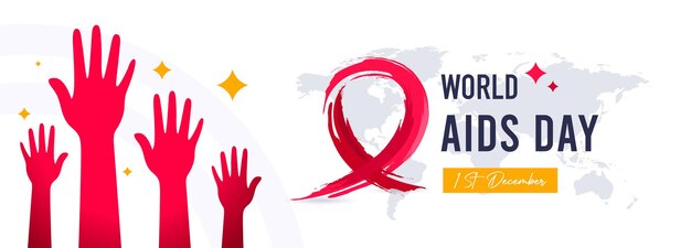 wereldaidsdag 1 december Prevent AIDS-achtergrondontwerp met aids-bewustzijn en -preventie
