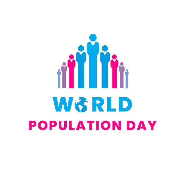 Wereldbevolking dag vector sjabloonontwerp