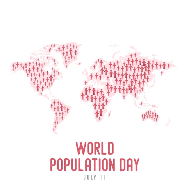 Wereldbevolking dag wereldkaart concept
