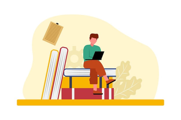 Wereldboekdag Flat Design Illustratie