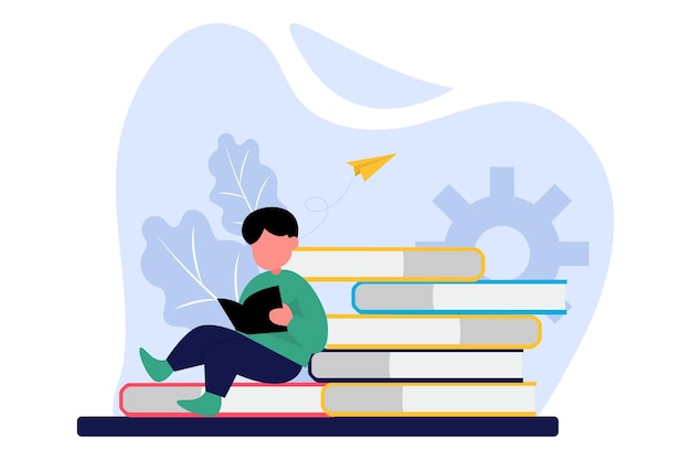 Wereldboekdag Flat Design Illustratie