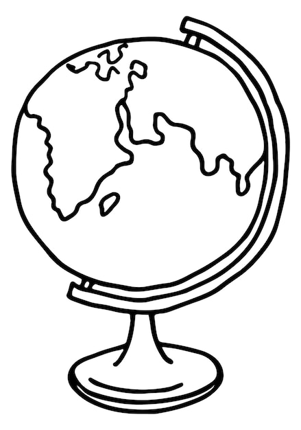 Vector wereldbol icoon school aardrijkskunde tool wereldkaart