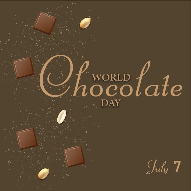 Wereldchocoladedag 7 juli Vectorillustratie