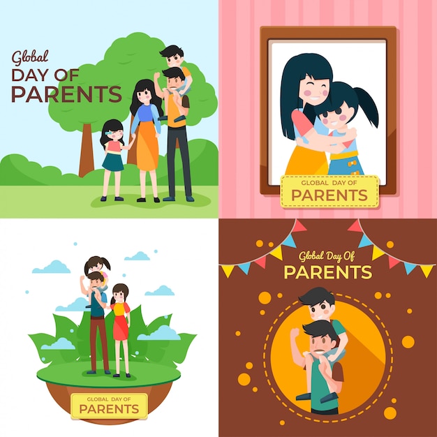 Werelddag van ouders illustratie