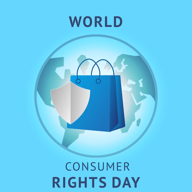 Werelddag voor consumentenrechten Dag van de consument consumentendag Dag van de rechten van de consument veilige vectorillustratie