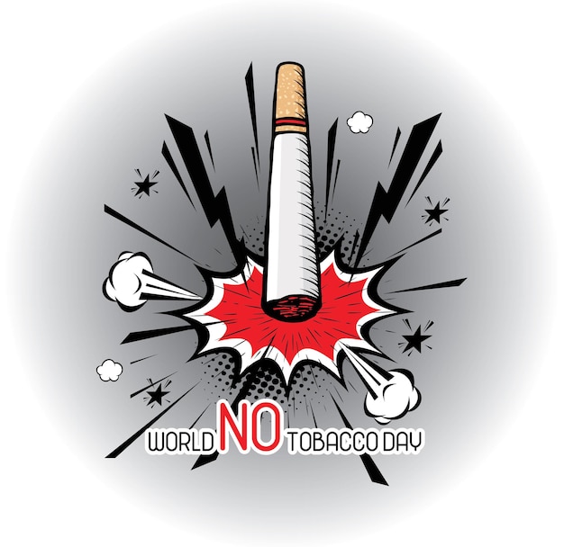 Vector werelddag zonder tabak met een illustratie van sigaretten