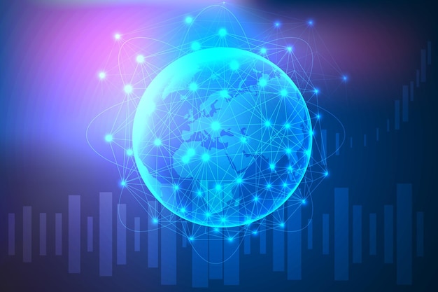 Wereldeconomie innovatie abstracte achtergrond.