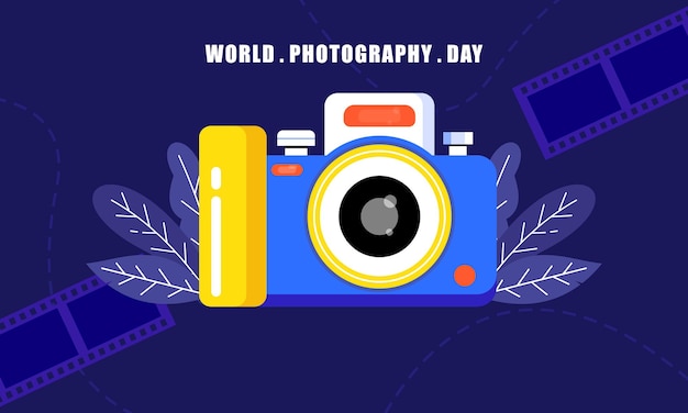 Wereldfoto-dag met de hand getekende illustratie