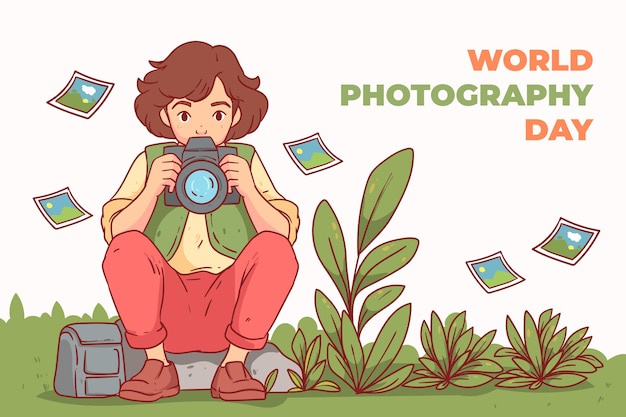 Wereldfotografie dag illustratie