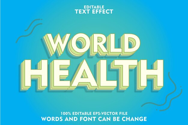wereldgezondheid bewerkbaar teksteffect reliëf moderne stijl