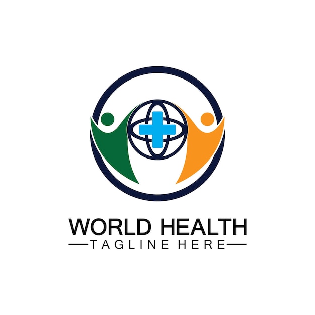 Wereldgezondheid logo vector illustratie ontwerpsjabloon