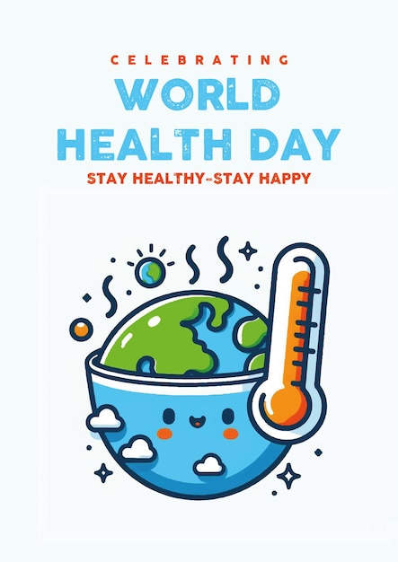 Wereldgezondheidsdag april posterontwerp wereldwijde aarde welzijn medische geneeskunde internationale ziekte