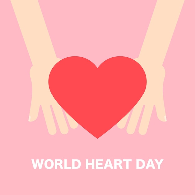 Wereldgezondheidsdag illustratie met hart en handen
