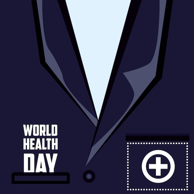 Wereldgezondheidsdag kaart met shirt arts