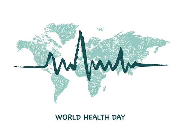 Wereldgezondheidsdag op een blauwe achtergrond