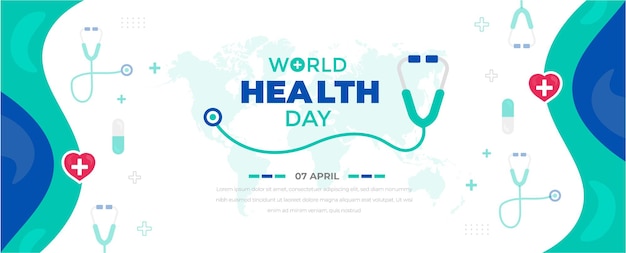 Wereldgezondheidsdag wereldwijde gezondheidsbewustzijn dag achtergrond ontwerpsjabloon