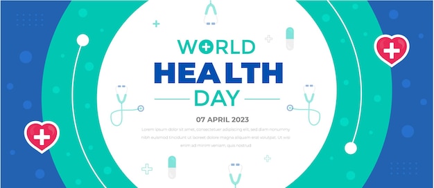 Wereldgezondheidsdag wereldwijde gezondheidsbewustzijn dag achtergrond ontwerpsjabloon