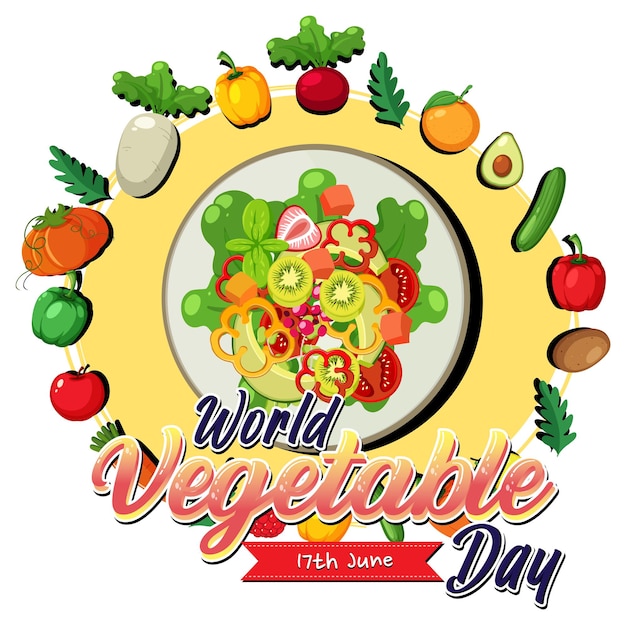 Wereldgroentedagbanner met groenten en fruit