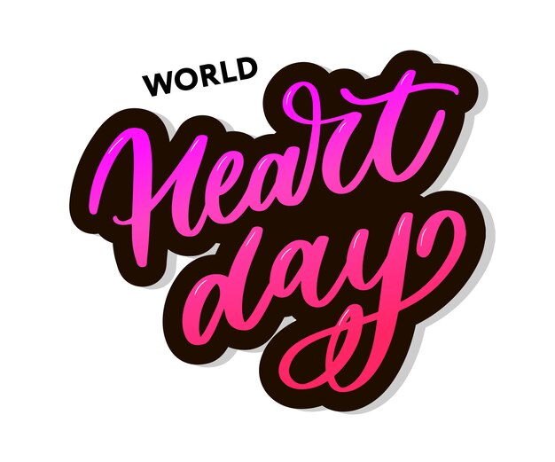 Wereldhartdag belettering kalligrafie