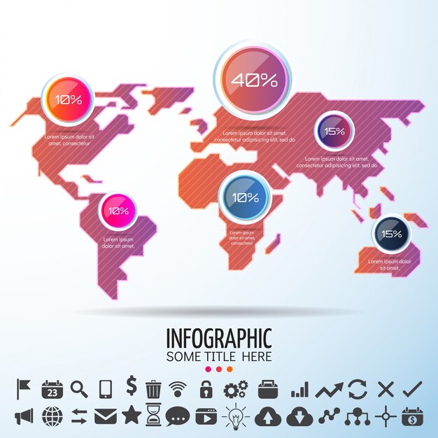 Vector wereldkaart infographics design