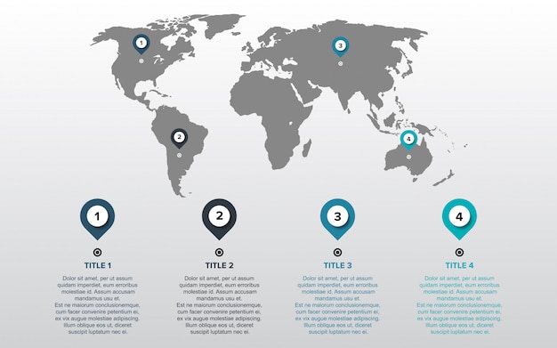 Wereldkaart infographics