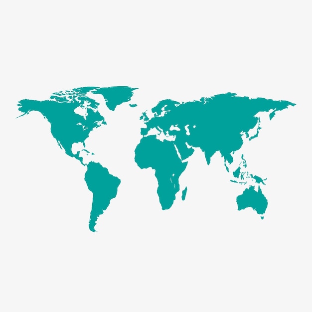Wereldkaart vector geïsoleerd op een witte achtergrond Flat Earth grijze kaartsjabloon voor website