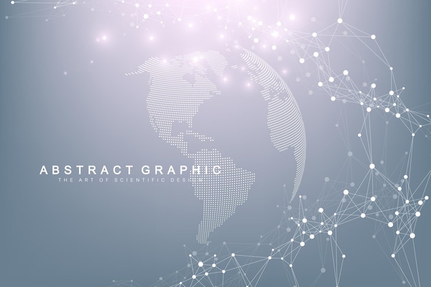 Wereldkaartpunt met wereldwijd technologienetwerkconcept digitale datavisualisatielijnen plexus bi