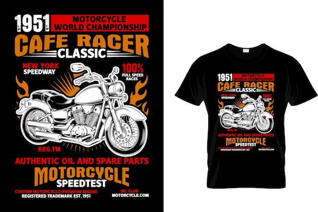 Wereldkampioenschap motorfietsen 1951 Cafe racer classic... Motorcycles T-shirt Design