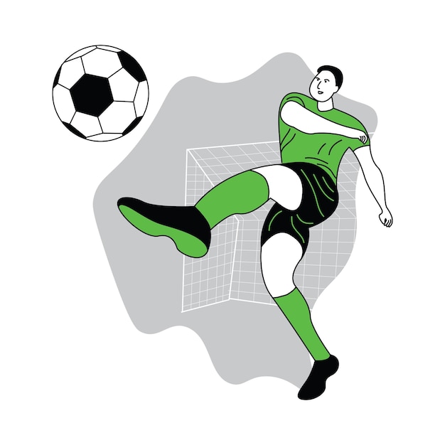 Vector wereldkampioenschap voetbal platte vector illustratie spelers schoppen de bal