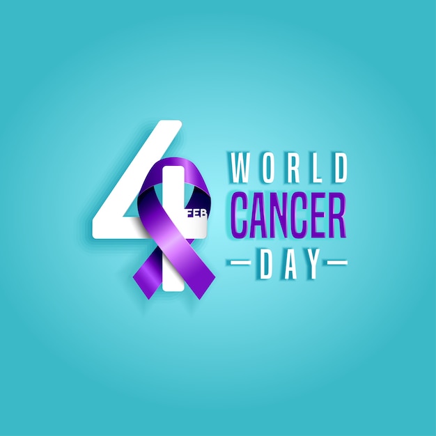Wereldkankerdag in februari met bewustzijn paars lint