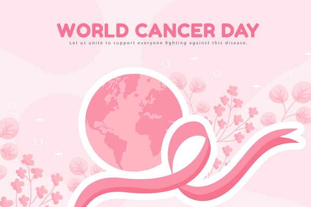 Wereldkankerdag sjabloon en brochure vector illustratie ontwerp