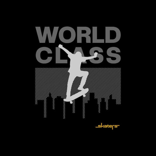 wereldklasse van Skateboarding-logo en typografie grafisch ontwerp, voor t-shirt prints.