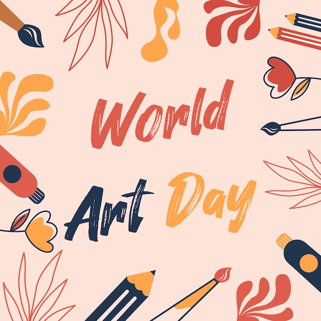 Wereldkunstdag illustratie sjabloon