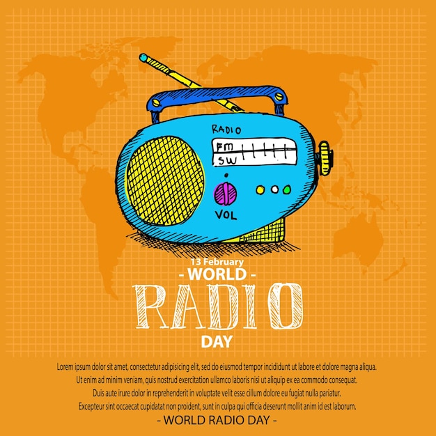 Wereldradiodag poster en spandoek
