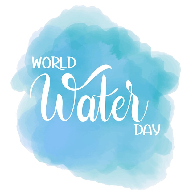 Wereldwaterdag belettering. Spaar het water.
