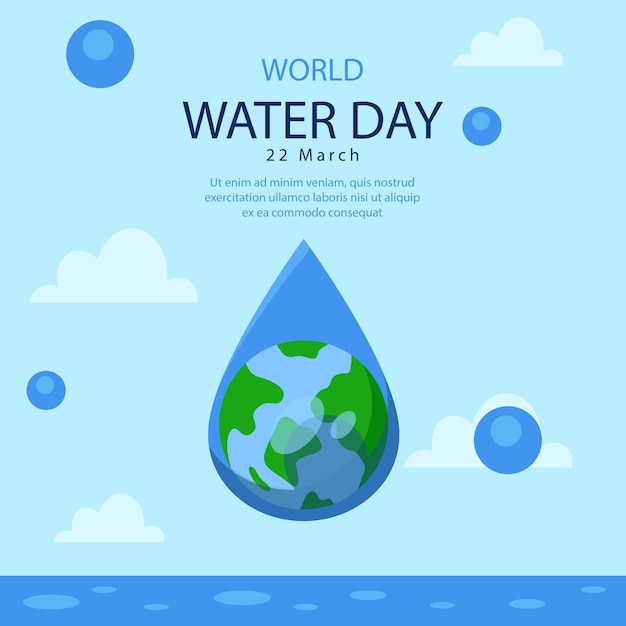 Wereldwaterdag Bescherm onze planeet Bespaar water Wereld wilde dieren Bespaar water