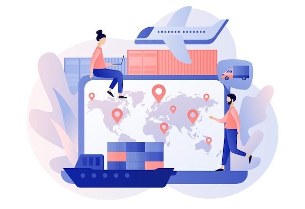 Wereldwijd logistiek netwerk Export import magazijn zakelijk transport Zakelijke logistiek