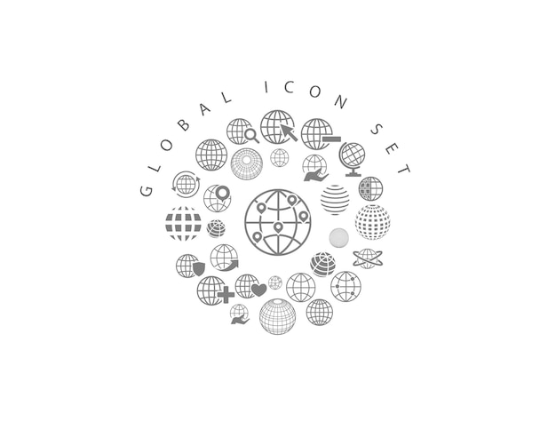 Wereldwijd pictogram decorontwerp