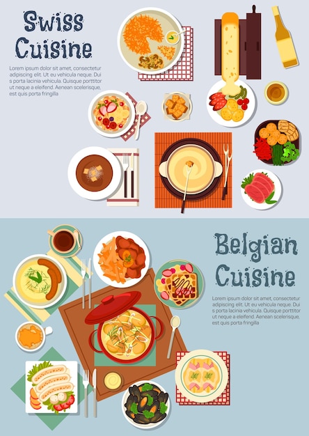 Wereldwijd populaire gerechten uit de Zwitserse Belgische keuken