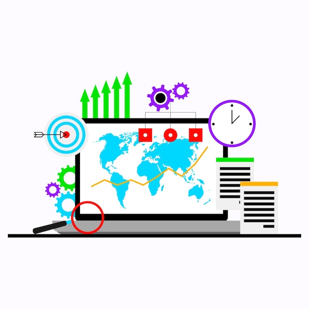 Wereldwijde economische en statistische analyse van de ontwikkeling van het wereldwijde bedrijfsleven