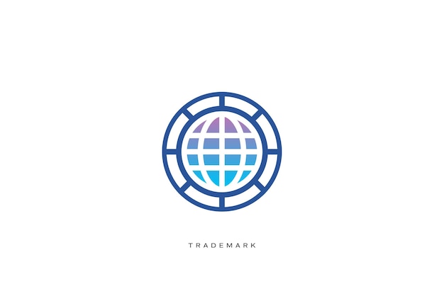 Wereldwijde marketing handel netwerken vector logo