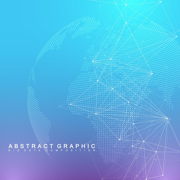 Wereldwijde netwerkverbinding. netwerk en big data visualisatie achtergrond. wereldwijd zakendoen. vectorillustratie.